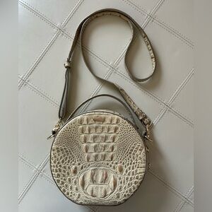 Brahmin Lane Cream/beige Crocodile Embossed Crossbody Bag